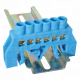 Izol. sina uzemljenja  N/PE 6P  plava230/400VAC. 100A. 6×9mm.